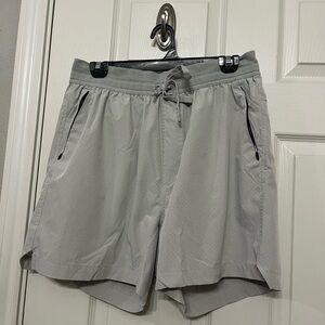American Eagle Outfitters Lined Light Gray Athletic Shorts